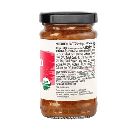 Mekhala Organic Thai Red Curry Paste with Dried Red Chillies 100g