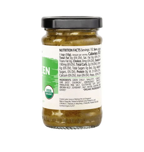 Mekhala Organic Thai Green Curry Paste with Fresh Green Chillies 100g