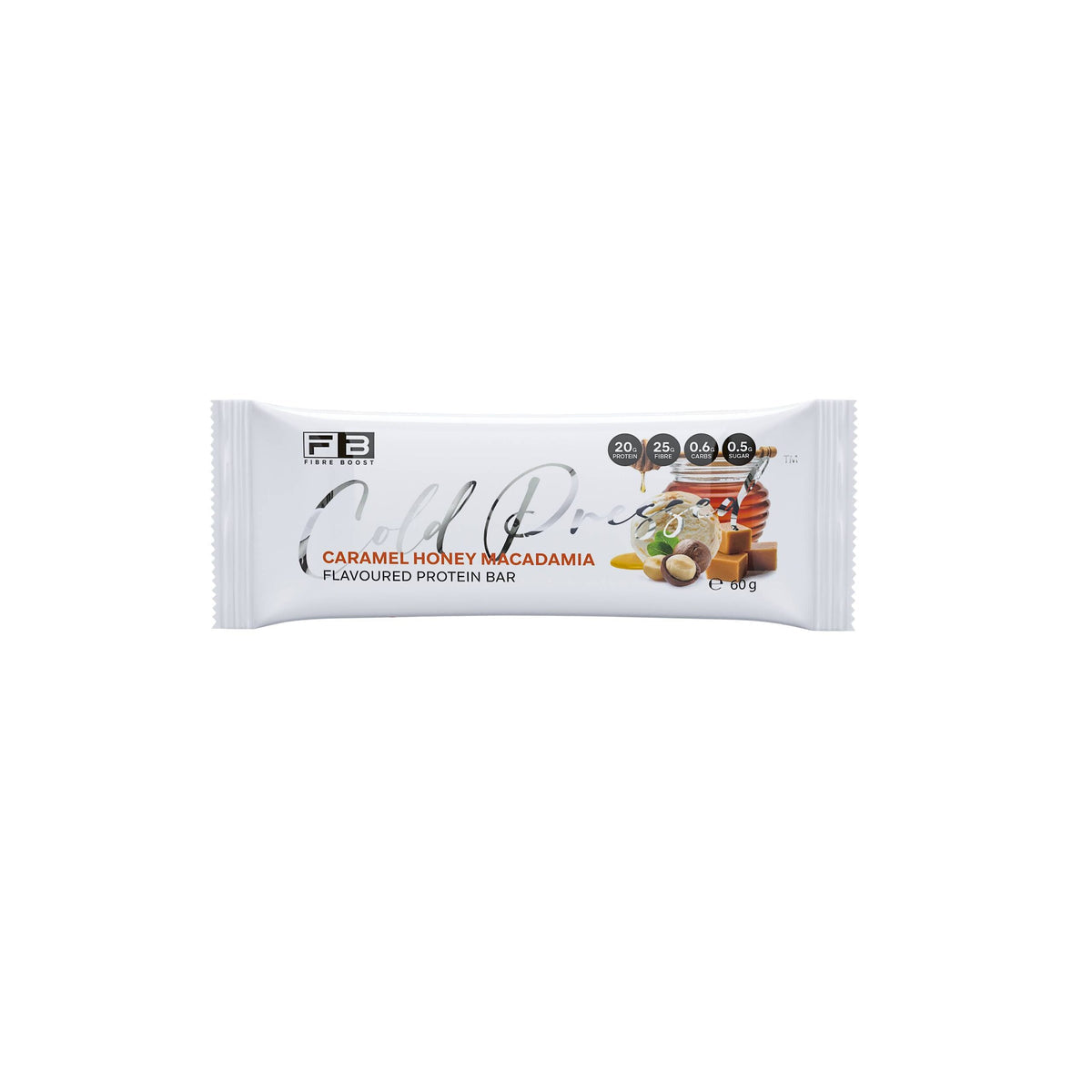 Fibre Boost Caramel Honey Macadamia Protein Bar 60g