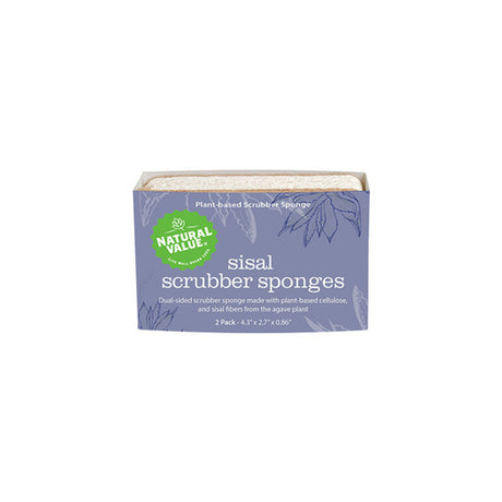 Natural Value Sisal Scrubber Sponges 2 pack