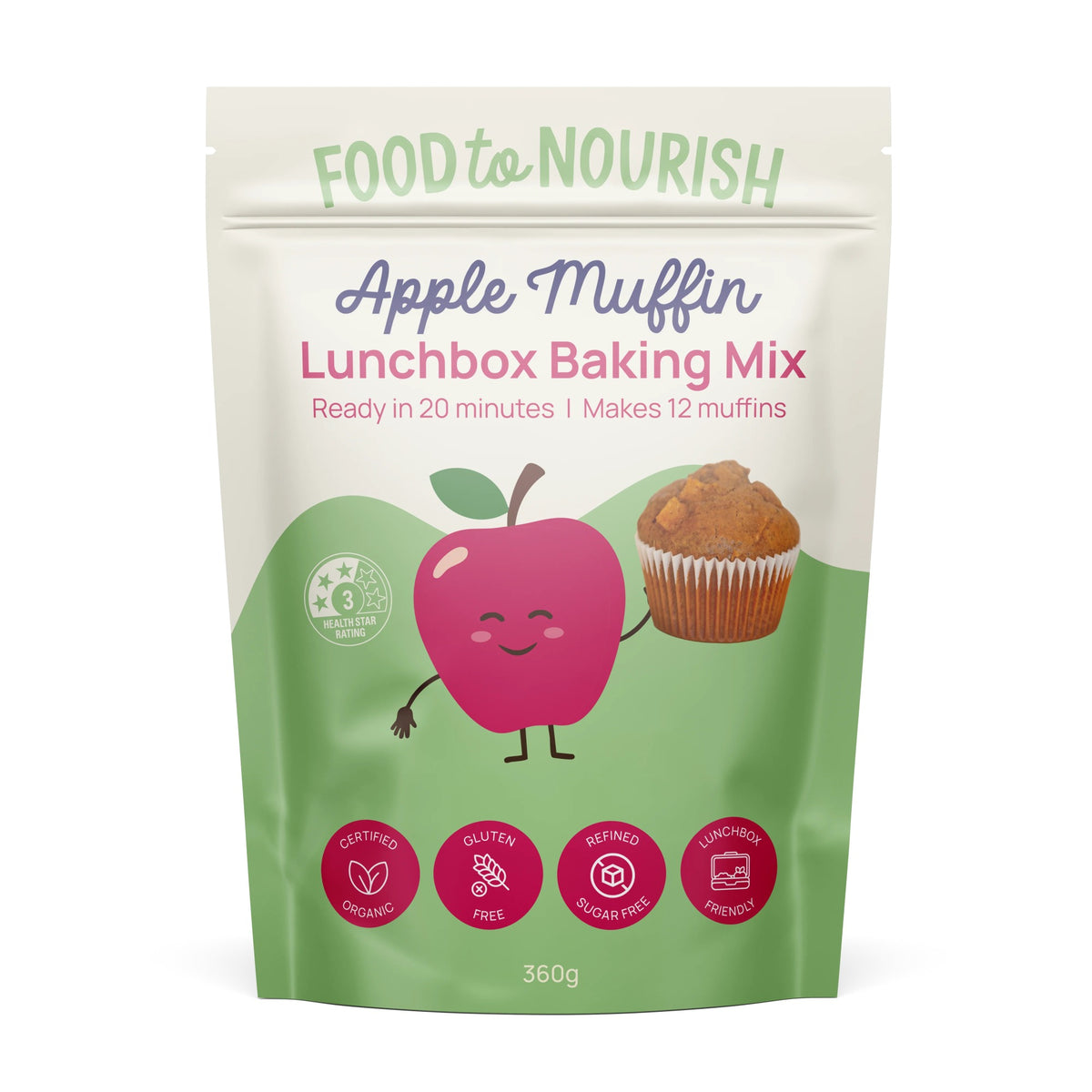 Food To Nourish Apple Muffin Lunchbox Baking Mix 360g