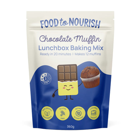 Food To Nourish Chocolate Muffin Lunchbox Baking Mix 360g