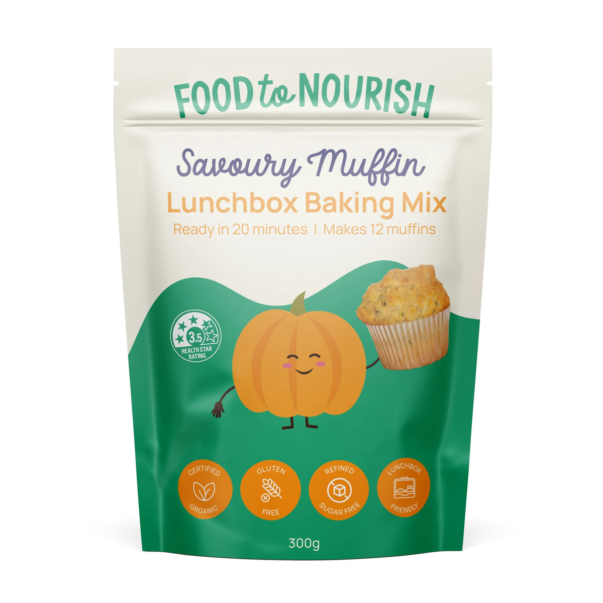 Food To Nourish Savoury Muffin Lunchbox Baking Mix 300g