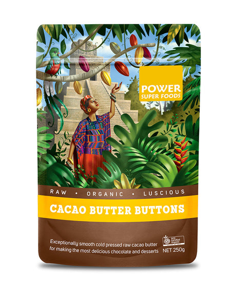 Power Super Foods Cacao Butter Buttons Certified Organic 250g