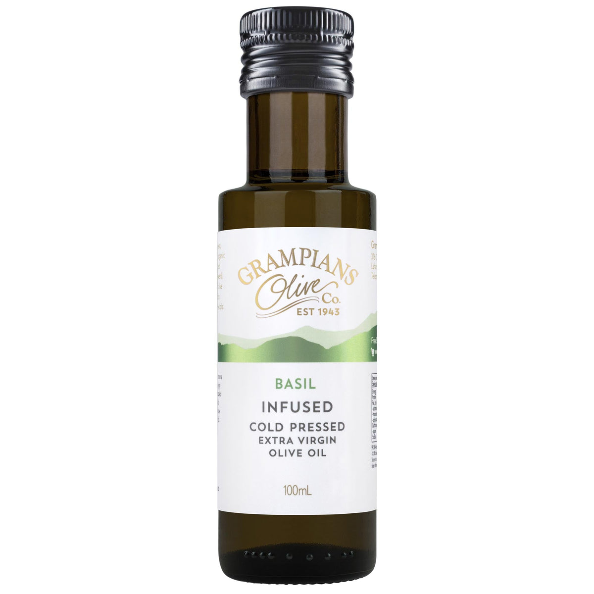 Grampians Olive Co Basil Infused Extra Virgin Olive Oil 100ml