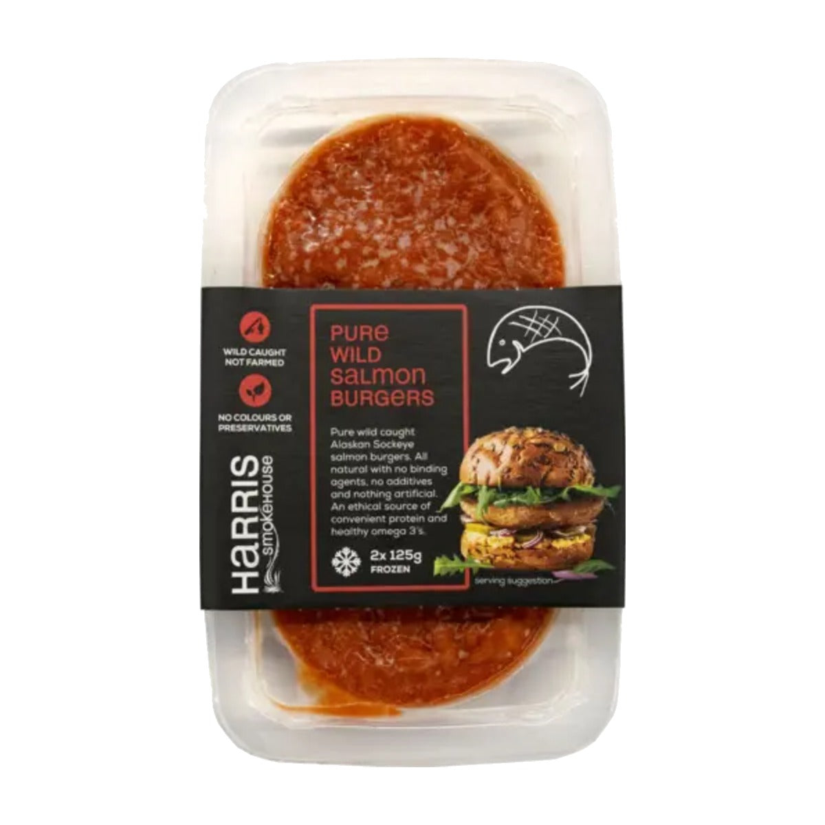 Harris Smokehouse Pure Wild Salmon Burgers 2 x 125g