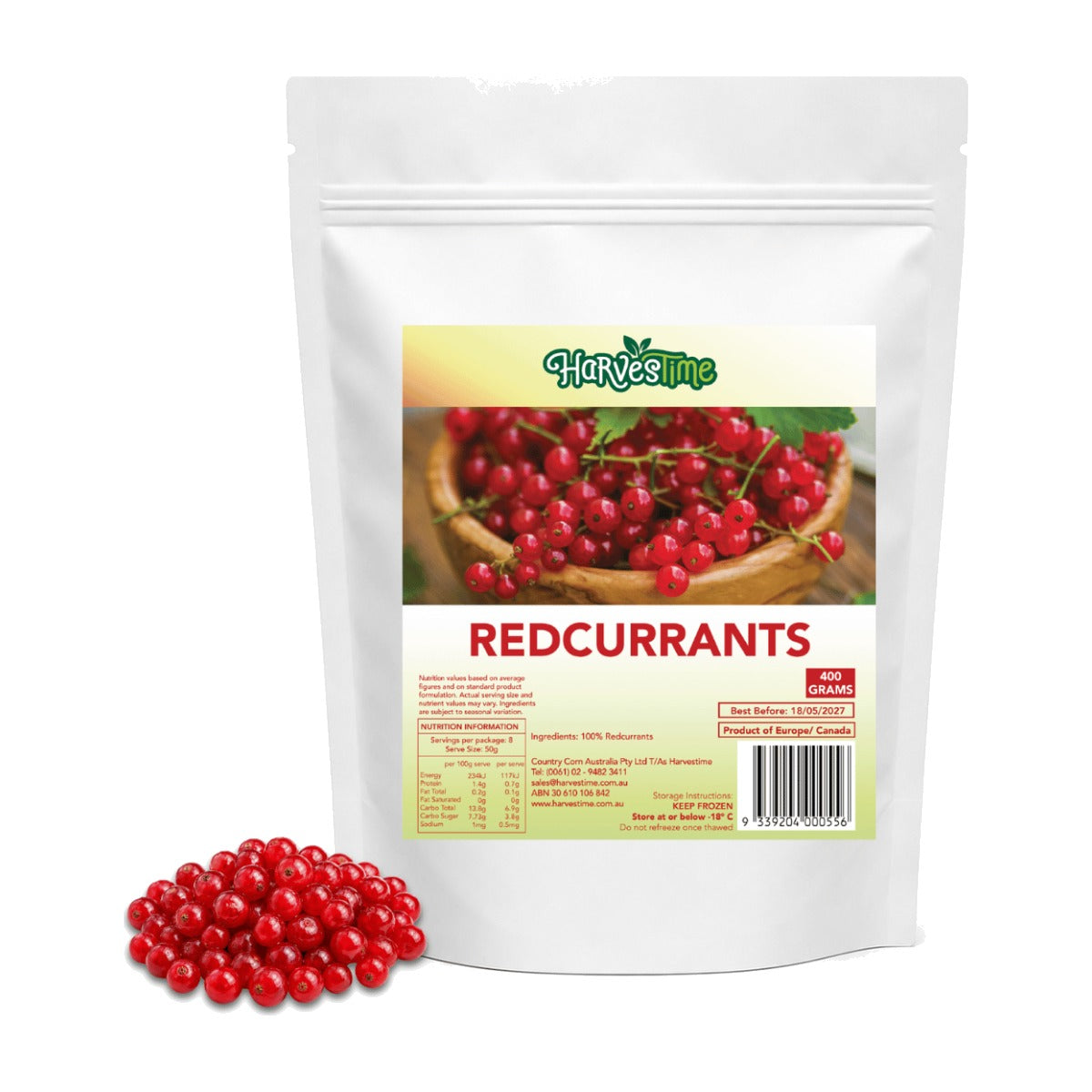 Harvestime Frozen Redcurrants 400g