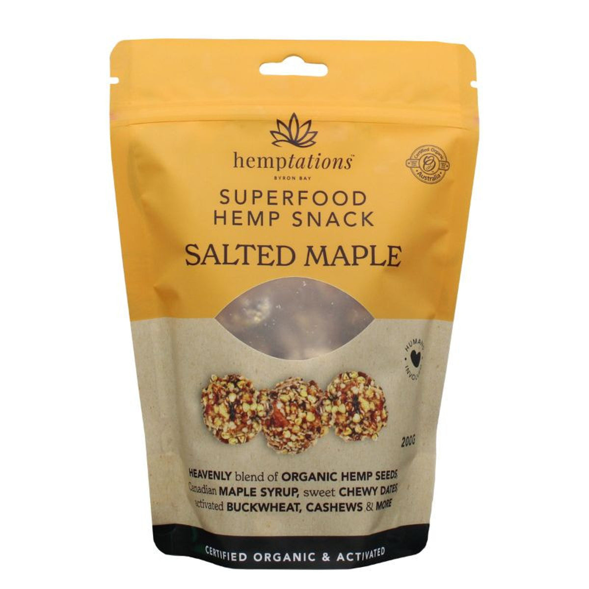 Hemptations Byron Bay Snack Salted Maple 200g