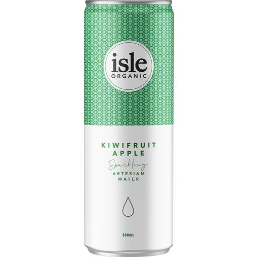 Isle Organic Kiwifruit Apple Sparkling Artesian Water 300ml
