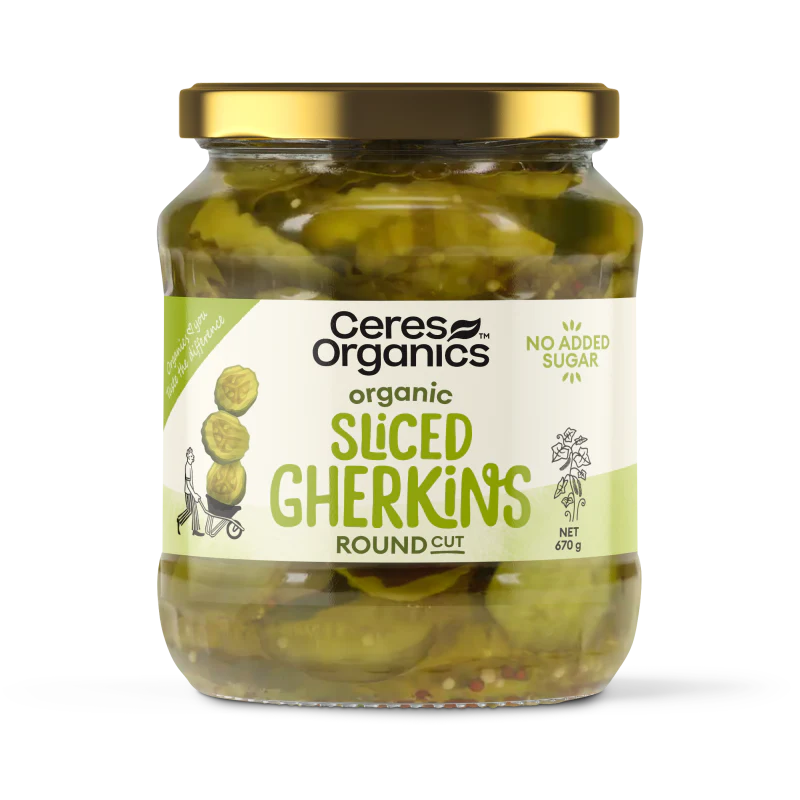 Ceres Organics Sliced Gherkin 670g