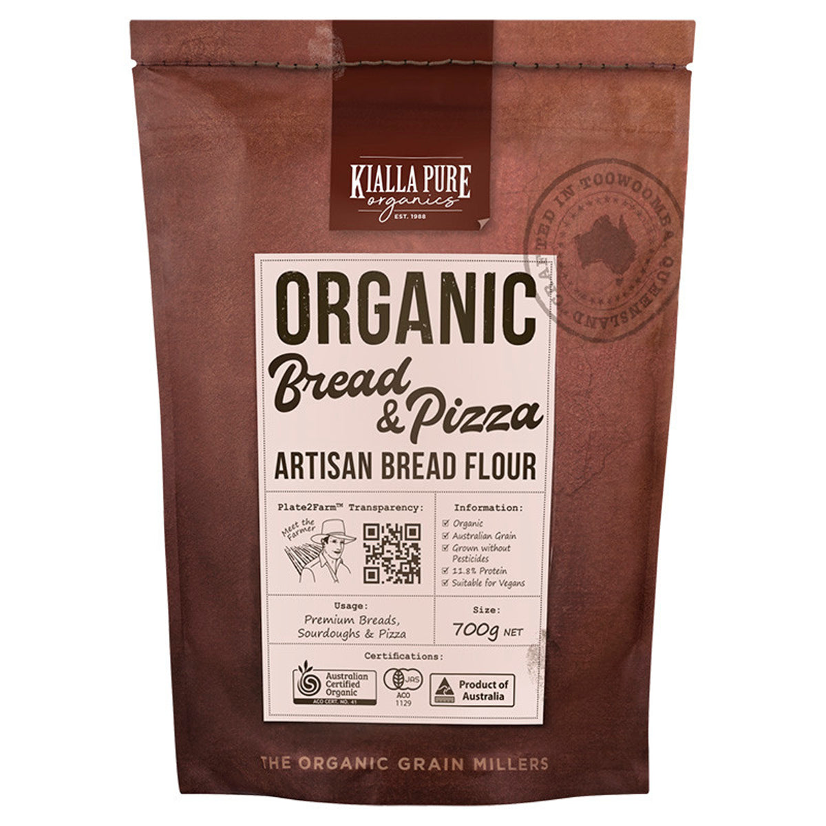 Kialla Organic Bread & Pizza Flour 700g