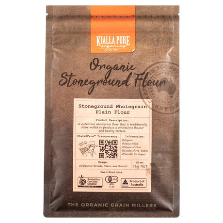 Kialla Pure Organics Stone Ground Wholegrain Plain Flour 1Kg