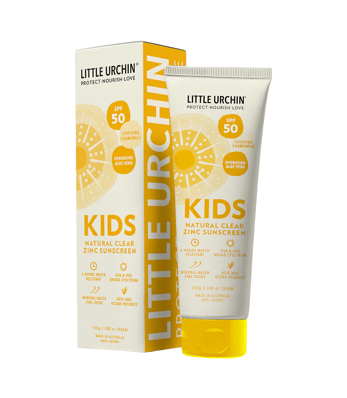 Little Urchin KIDS Natural Clear Zinc Sunscreen SPF 50+ 100g