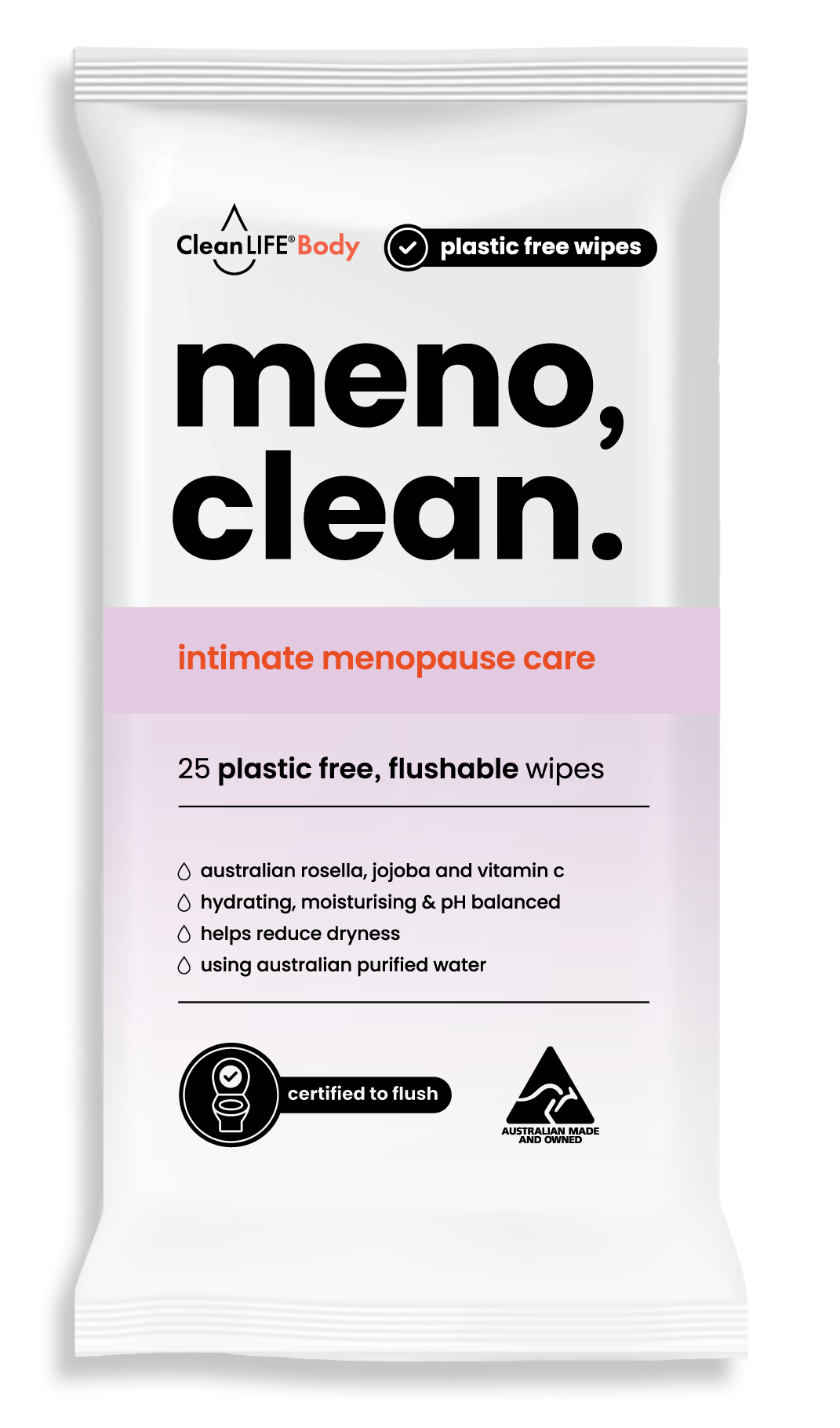 CleanLife meno, clean. Wipes 25 Pack
