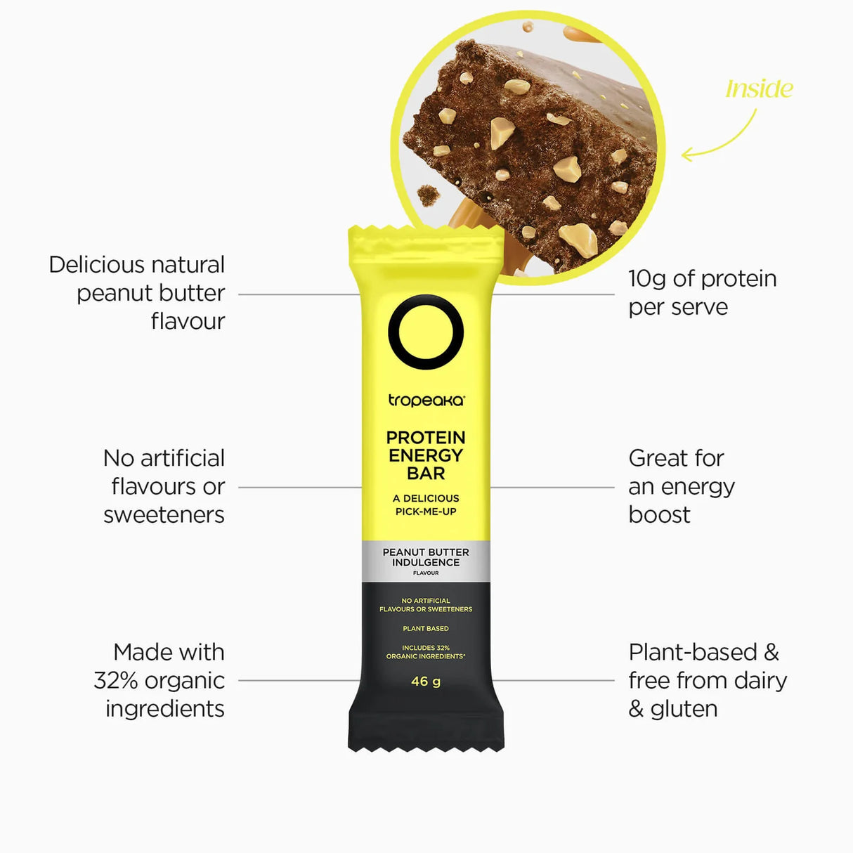 Tropeaka Protein Energy Bar Peanut Butter 50g