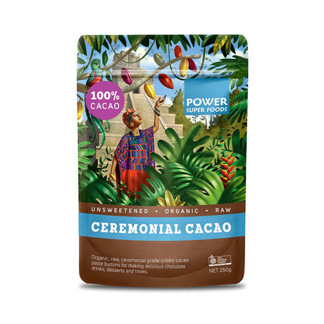 Power Super Foods Cacao Ceremonial Paste Buttons Raw 250g