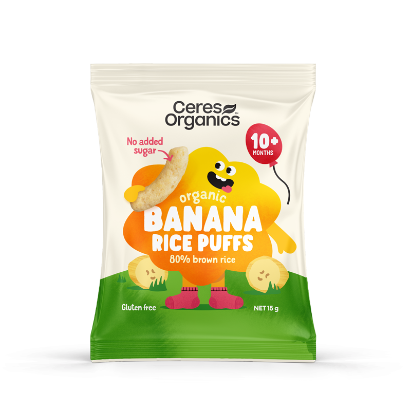 Ceres Organics Baby Rice Puffs Banana 15g