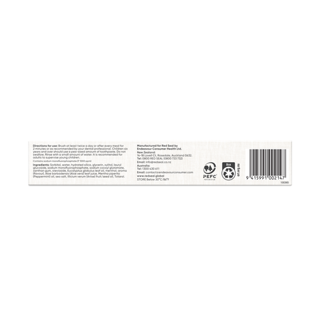Red Seal Complete Care Fluoride Toothpaste 100g back of pack