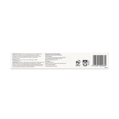 Red Seal Propolis Toothpaste 100g back of pack