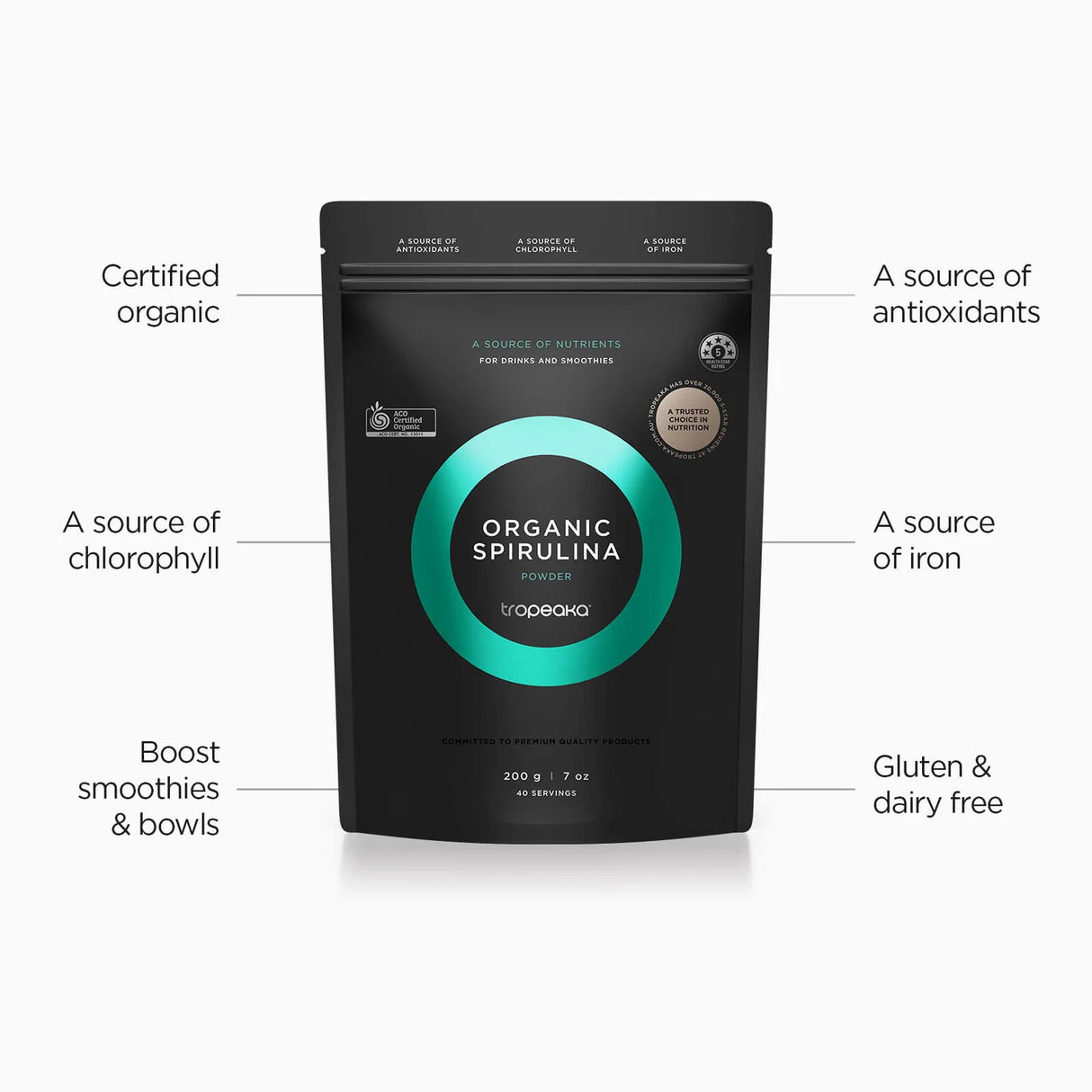 Tropeaka Organic Spirulina 200g
