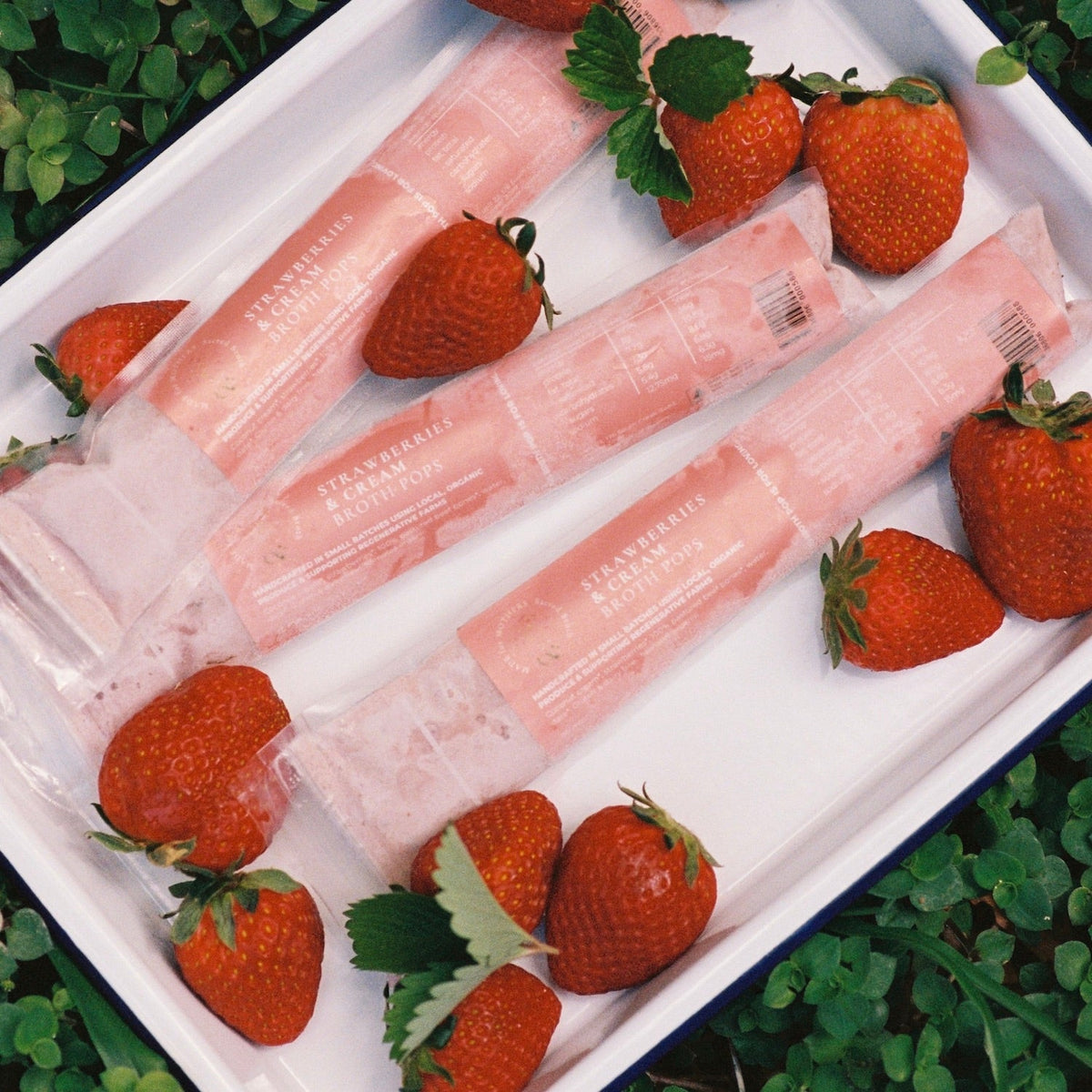 Made For Mothers Strawberries and Cream Broth Pops