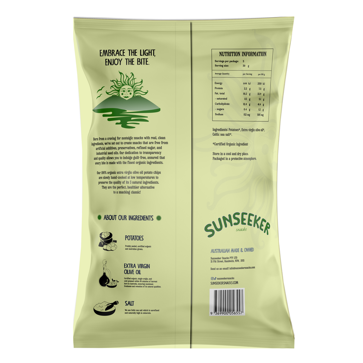 Organic Extra Virgin Olive Oil Potato Chips 140g
