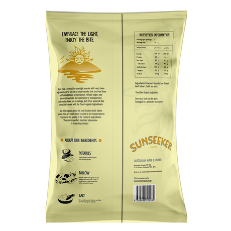 Organic 100% Grass-Fed Beef Tallow Potato Chips 140g