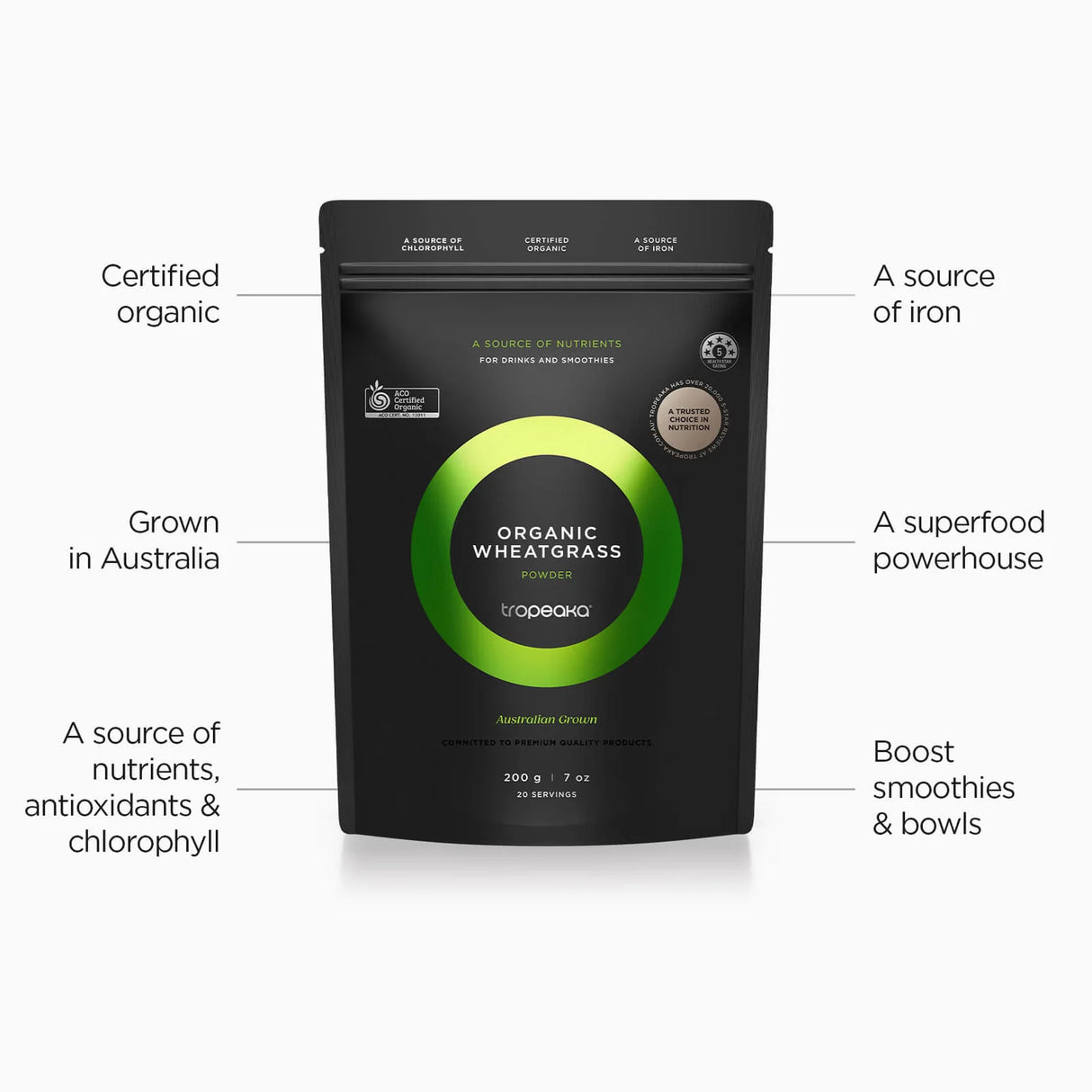Tropeaka Organic Wheatgrass 200g